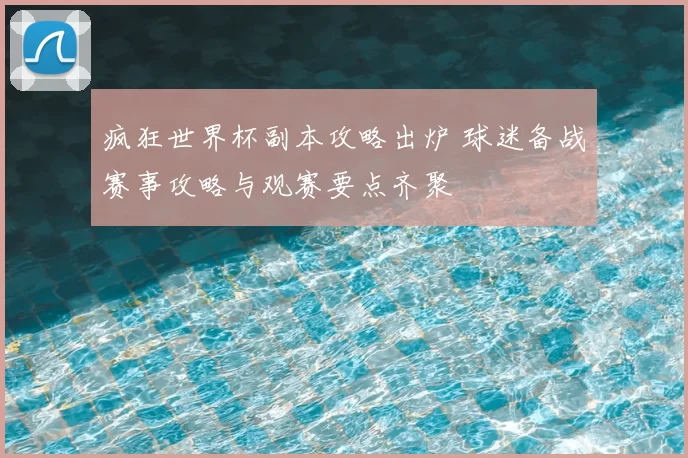 疯狂世界杯副本攻略出炉 球迷备战赛事攻略与观赛要点齐聚