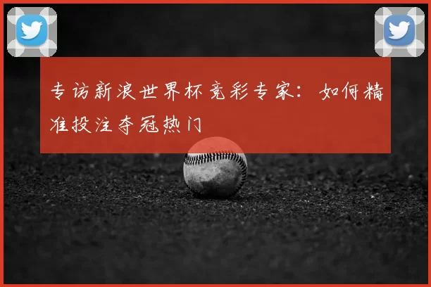 专访新浪世界杯竞彩专家:如何精准投注夺冠热门
