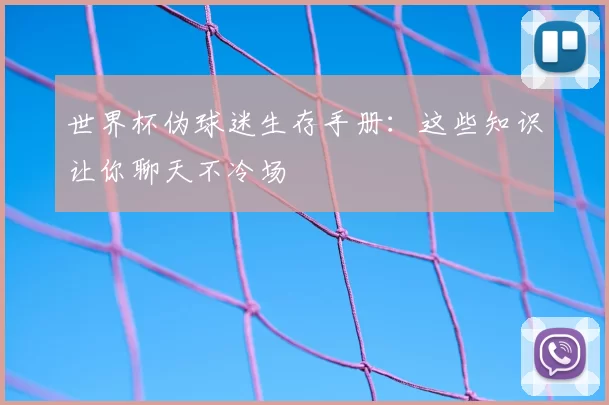世界杯伪球迷生存手册:这些知识让你聊天不冷场